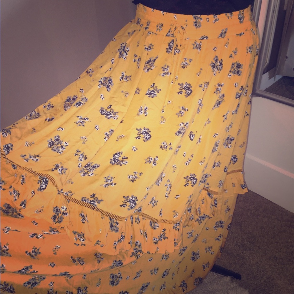 Yellow Floral Skirt
